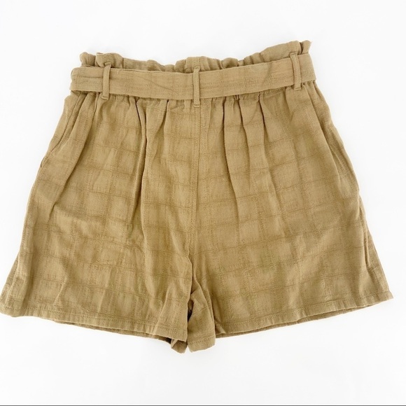 NWT GOOD LUCK GEM High Waist Paperbag Olive Shorts XL - Picture 2 of 7